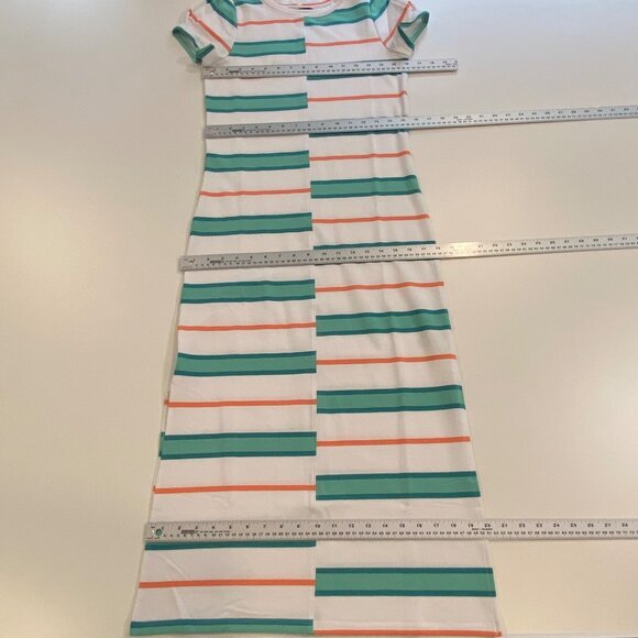 Hatley Sierra Midi Dress Coastal Stripes XS Soft Cotton Blend Short Sleeve NWT - Picture 11 of 16
